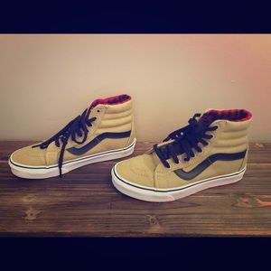 New WOT Vans SK8 hi tops; Tan;  7 womens/ 5.5 men